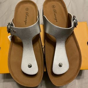 Silver summer sandals